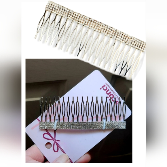 SCÜNCI Accessories Nwt 2 Scnci Rhinestone Silver Metal Hair Combs
